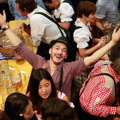 Oktoberfest Wollzylinder mit Feder und Band – Alpengold