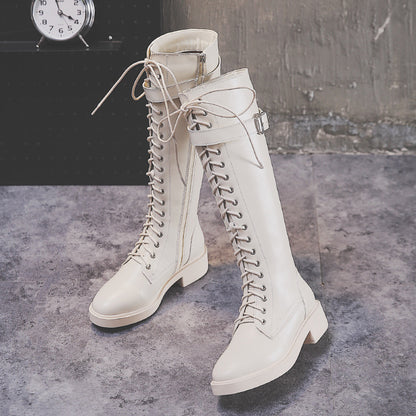 Damen Lange Stiefel Hohe Stiefel Flache Stiefel Große Größe