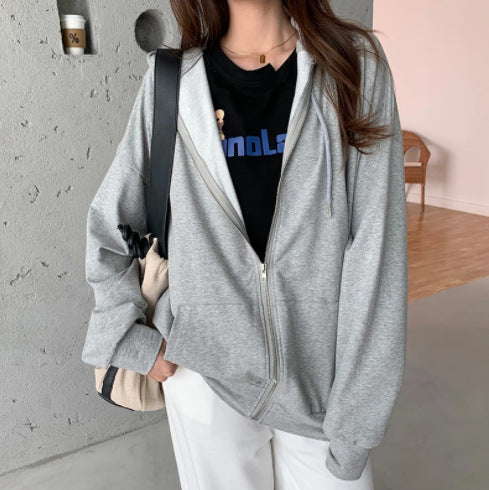 Braune Y2K Ästhetische Hoodies Damen Zip Up Sweatshirt mit Kapuze