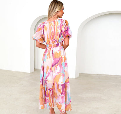Damenmode Print Urlaub Strandkleid
