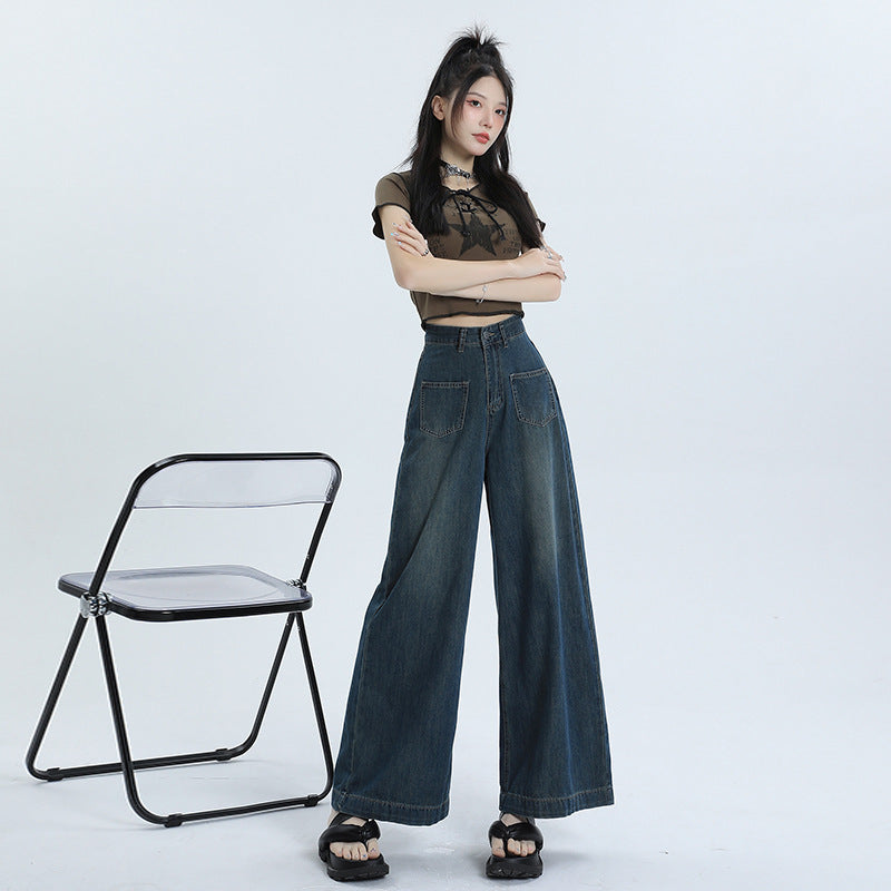 Modische Retro-Lose Gerade Lange Hosen Für Damen