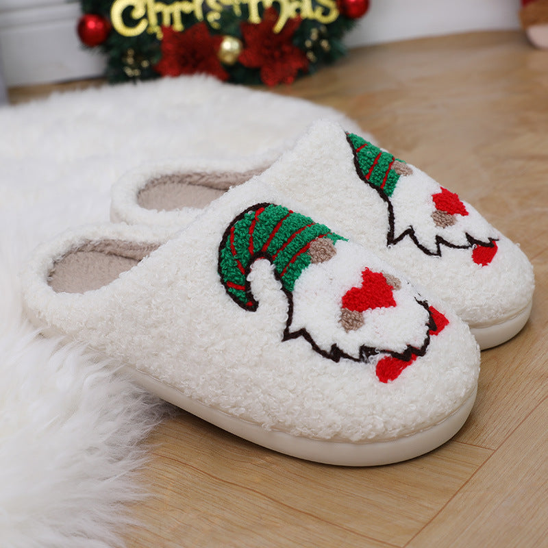 Niedlichen Cartoon Weihnachtsmann Hausschuhe Paar Indoor Boden Schlafzimmer Slipper Weihnachten warme Schuhe Frauen Männer