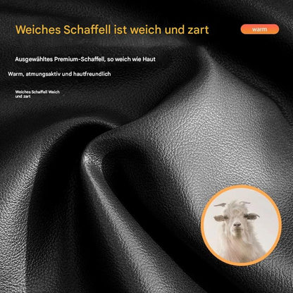 Echte Lederhandschuhe für Männer und Frauen, mit Fleece gefüttert, gepolstert, warmhaltende Schaffellhandschuhe