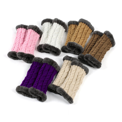 Winter Plüsch Handschuhe Twist Gestrickte Fingerlose Fleece Handschuhe Frauen Warme Verdickte Wollhandschuhe