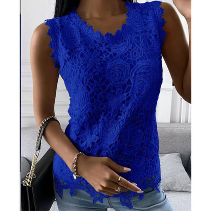 Blumen Spitzenweste für Damen Tops S-5XL