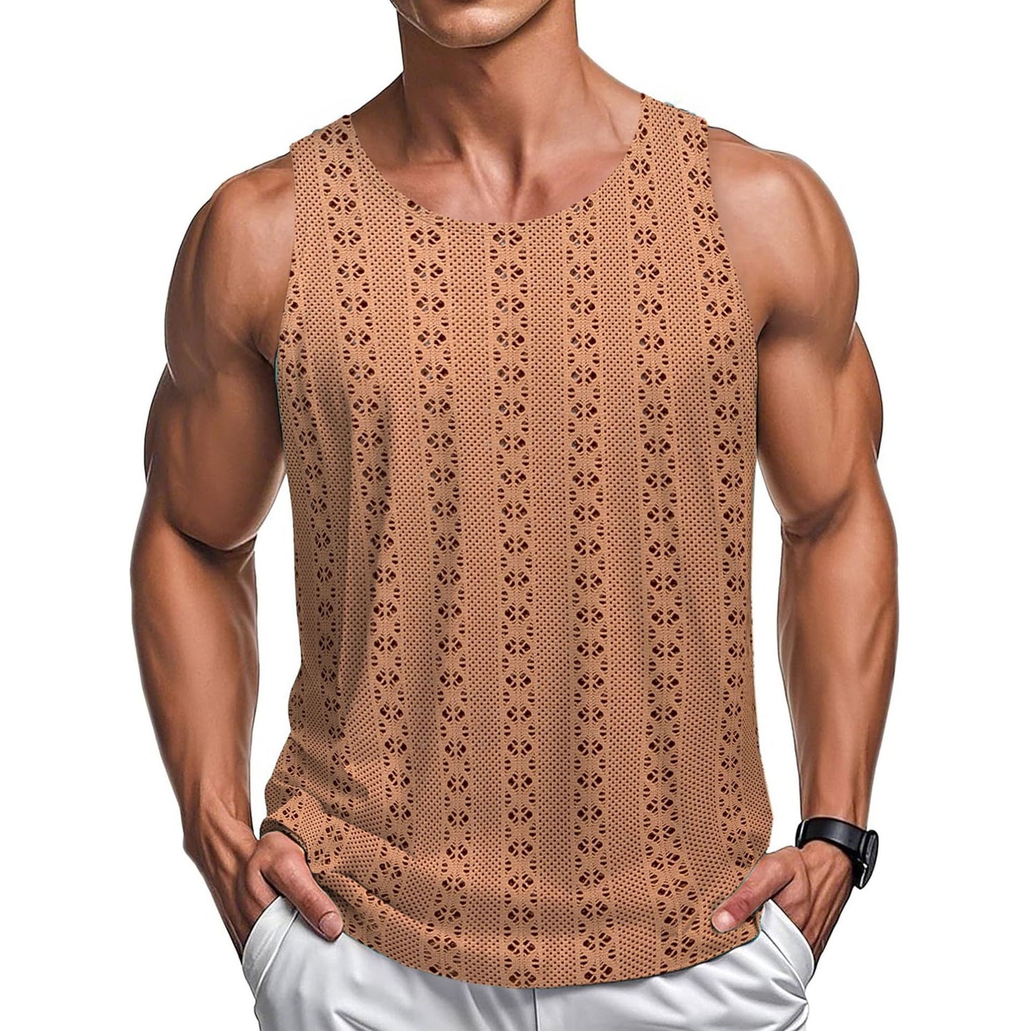 Lässiges Herren-Tanktop mit Rundhalsausschnitt – Ideal für Sommer & Strand