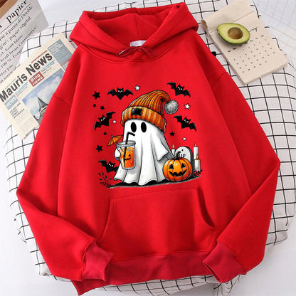 Halloween Geist Kürbis Fledermaus Hoodies Für Frauen Mode Mit Kapuze