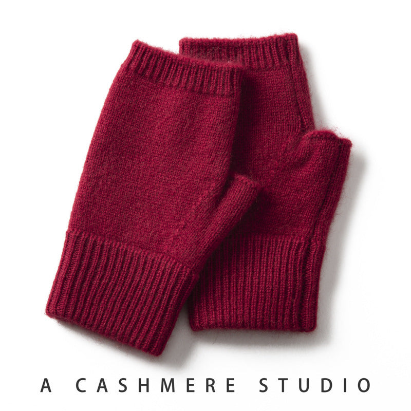 Reine Kaschmir Halbfingerhandschuhe für Frauen Herbst Winter verschiedene Farben