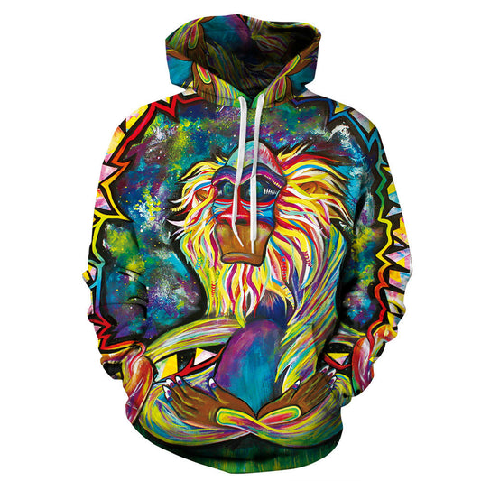 Unisex Hoodie mit 3D-Affen-Print – Streetwear Sweatshirt für Paare