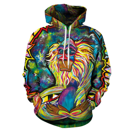 Unisex Hoodie mit 3D-Affen-Print – Streetwear Sweatshirt für Paare