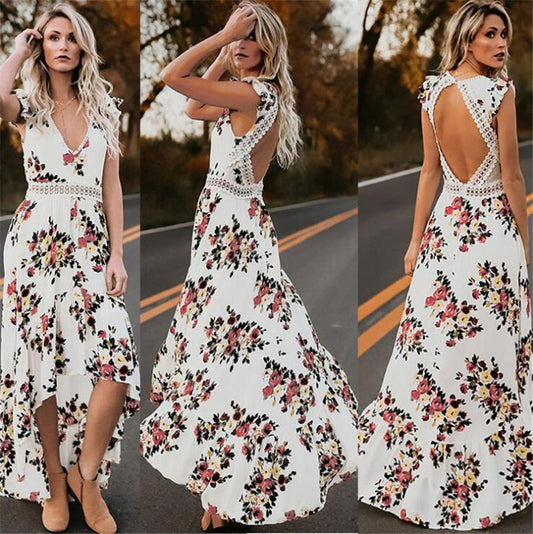 Ärmelloses Kleid mit unregelmäßigem Druck