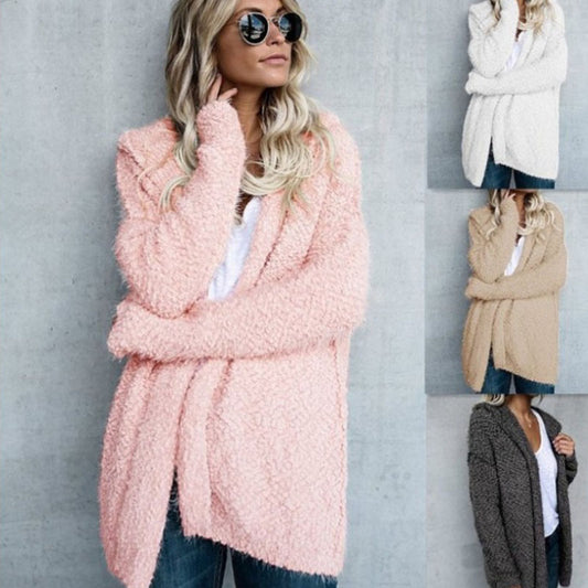 Mode Kapuzen Strickjacke Jacke Jacke Frauen