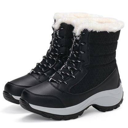 Schneestiefel Plüsch Warme Stiefeletten Für Damen Winterschuhe
