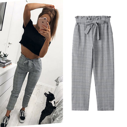 Lange Damenhose mit hoher Taille