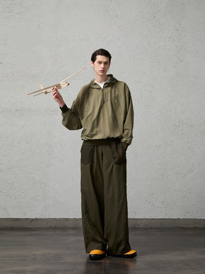 Minimalistische Kapuzenjacke mit Kontrastfarben – Dünne Sonnenschutzkleidung