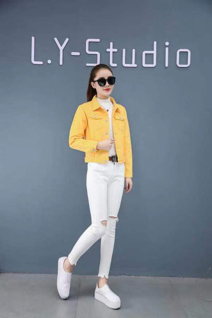 Candy Farbe Jacke Langarm Damen Jacke