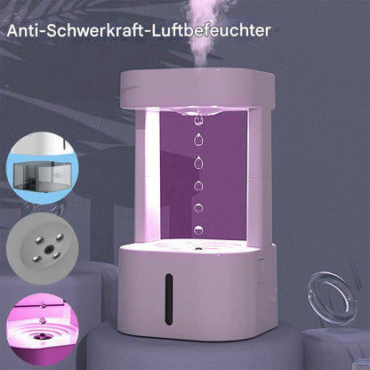 Kreativer Anti-Schwerkraft-Wassertropfen-Luftbefeuchter, Klimaanlage, Nebelspray, leises Schlafzimmerbüro für den Haushalt mit 580 ml Wassertank