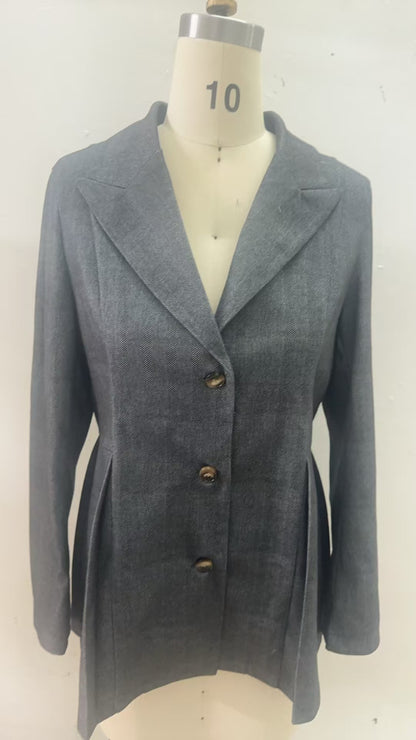 Damen Grob Blumen Slim-Fit Fashion Blazer
