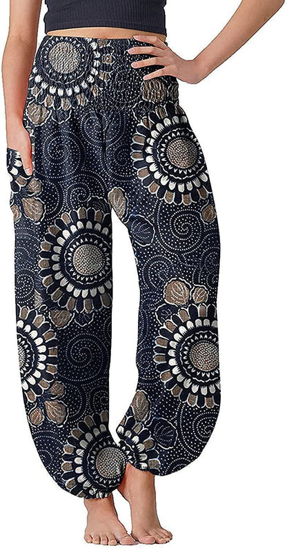 Damen Pumphose mit Bohemian-Print, lange Hose