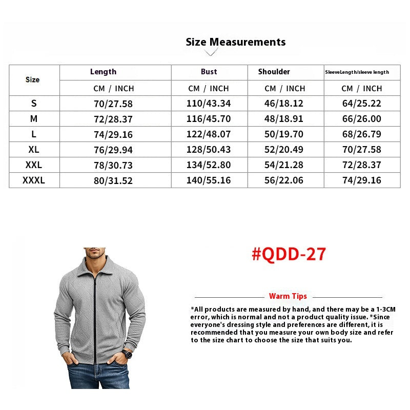 Herren Waffelstrick-Jacke mit Reverskragen – Casual Look für alle Jahreszeiten
