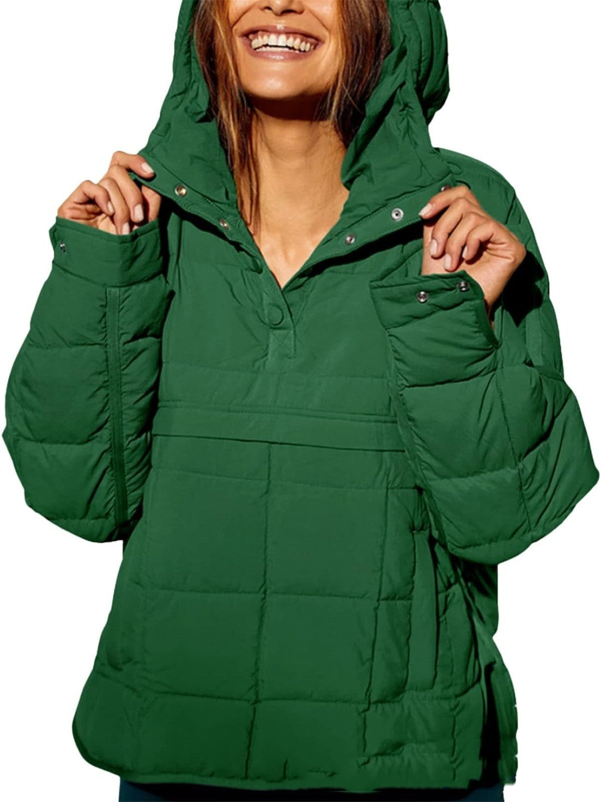 Warme Hoodie Daunenjacke Damen