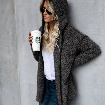 Mode Kapuzen Strickjacke Jacke Jacke Frauen