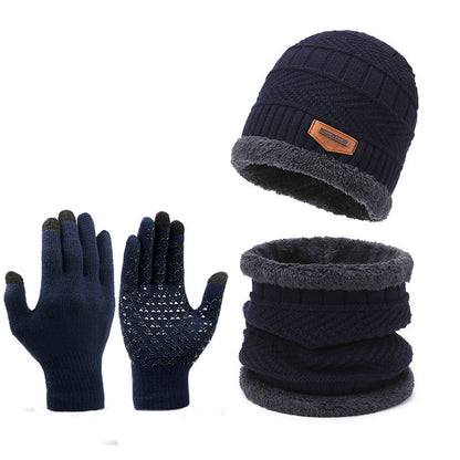 Herren Winter Set – Schal, Mütze & Handschuhe, Fleecefutter, 3-teilig