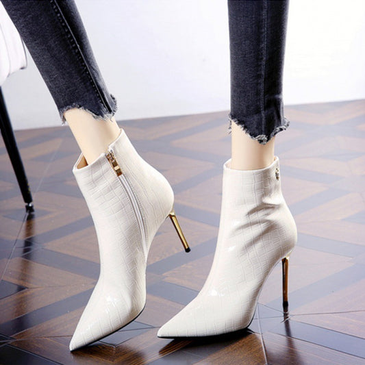 Spitze High Heels Lackleder Stilettos