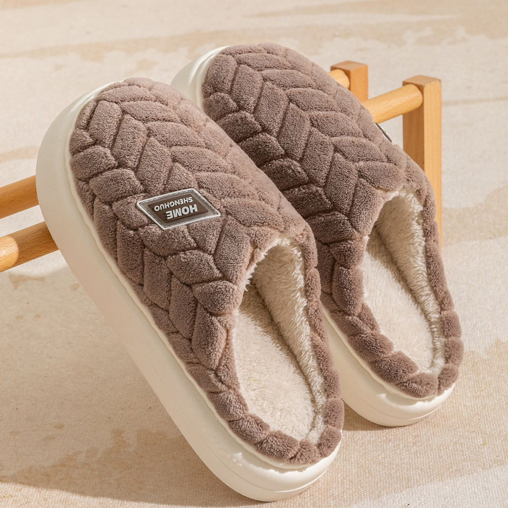 Neue rutschfeste Plüsch-Hausschuhe mit dicken Sohlen für Paare, warme Winter-Hausschuhe für Zuhause, Innen-Fleece-Schuhe für Damen und Herren