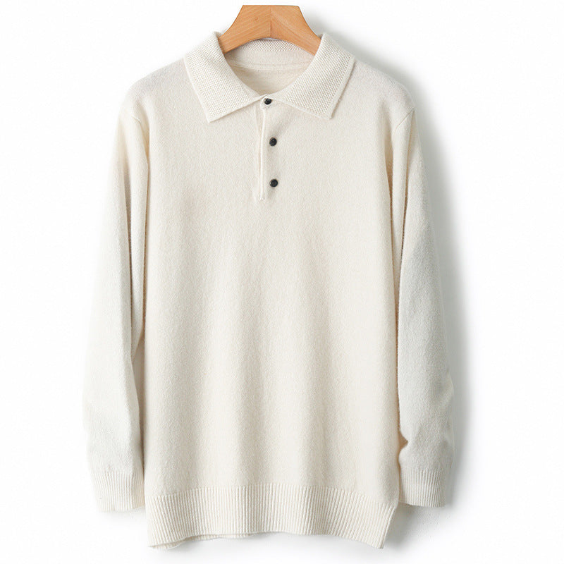 Men's Woolen Sweater Polo Collar Sweater Pullover