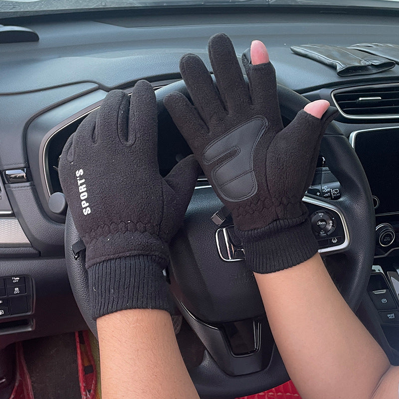 Outdoor-Skihandschuhe, Winter-Polarfleece-Klapphandschuhe, Winterhandschuhe für Männer und Frauen sowie samtverdickte, warme Touchscreen-Handschuhe