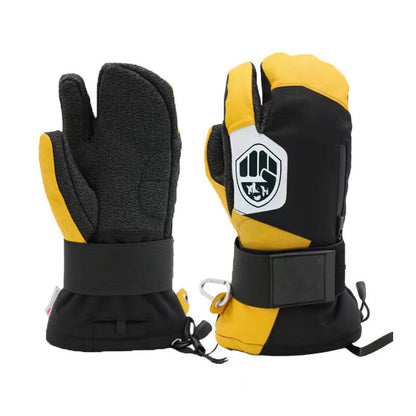 Ski-Handschuhe aus Ziegenleder mit Kevlar und Drei-Finger-Design