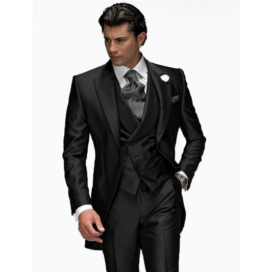 Dreiteiliger Herrenanzug – Slim Fit Business Casual Anzug mit Weste