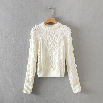 Pullover mit Rundhalsausschnitt und Zopfmuster