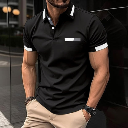 Herren Polo T-Shirt mit Zierbrusttasche – Sommerliches Kurzarmshirt mit Knopfleiste (1+1 Gratis)