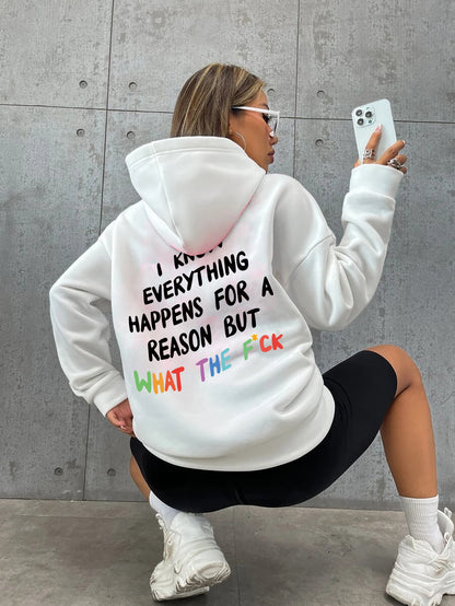 Damen Hoodie mit Kordelzug und Buchstaben-Print