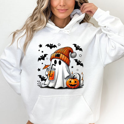 Halloween Geist Kürbis Fledermaus Hoodies Für Frauen Mode Mit Kapuze