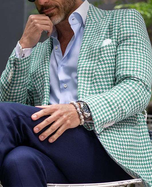 Herrenanzugjacke mit zwei Knöpfen und großen Taschen