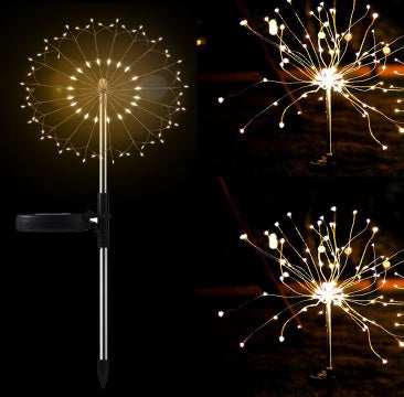 Neue Erdungsstecker Solar Feuerwerk Licht LED Lichterkette Kupferdraht Outdoor Garten Dekoration Sterne Lichter Weihnachtsbeleuchtung