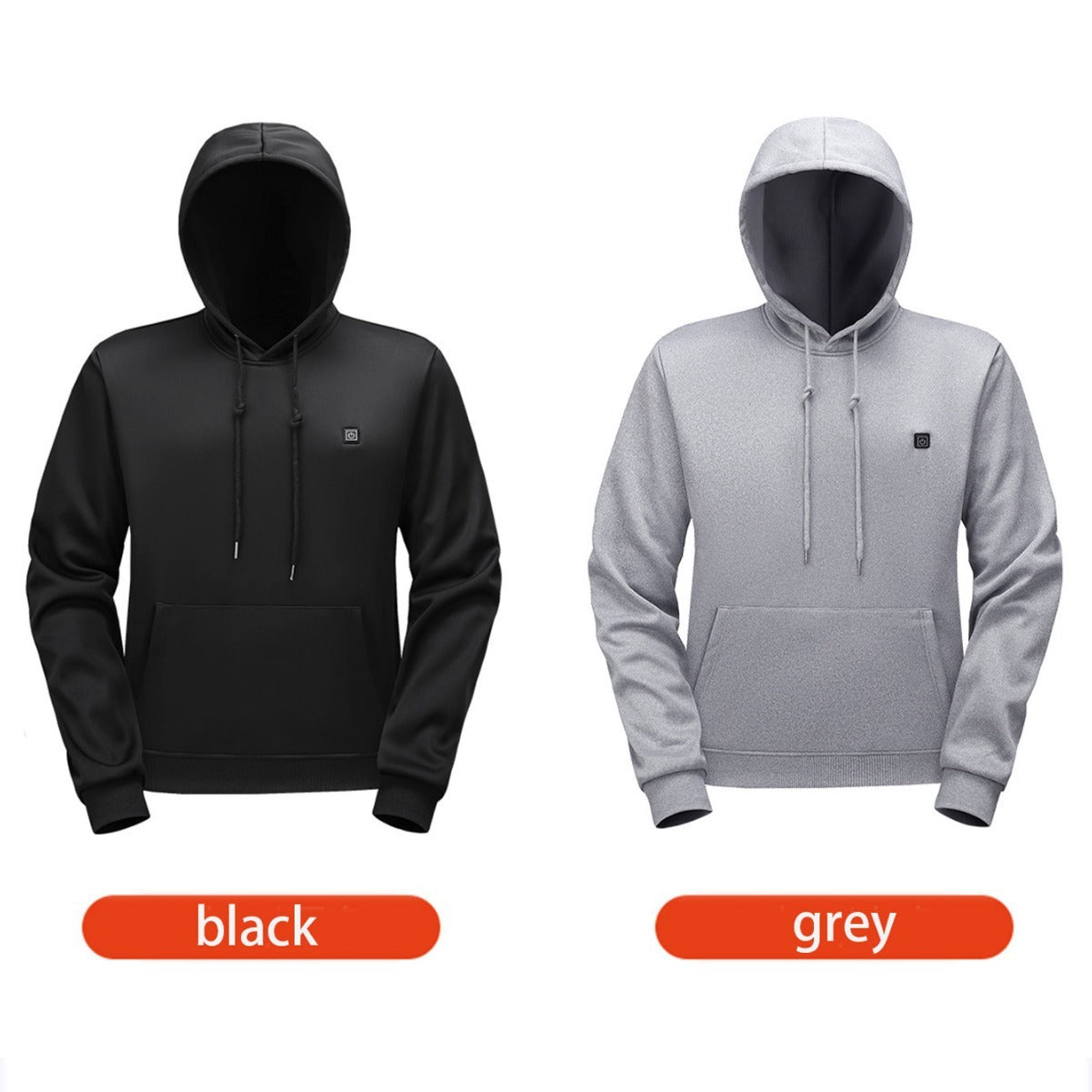 Herren Heiz-Hoodie mit Reißverschluss und Fleecefutter