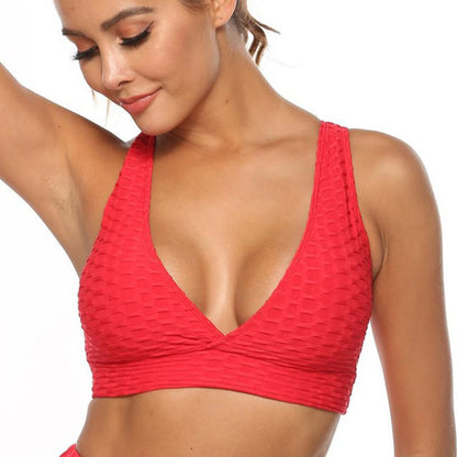 Fitness Damen BH-Träger Hängender Hals Sexy Bralette Elastische Nähte