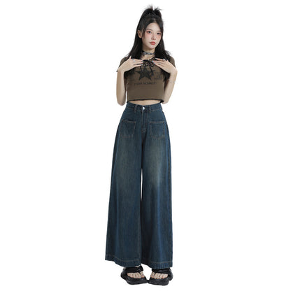 Modische Retro-Lose Gerade Lange Hosen Für Damen