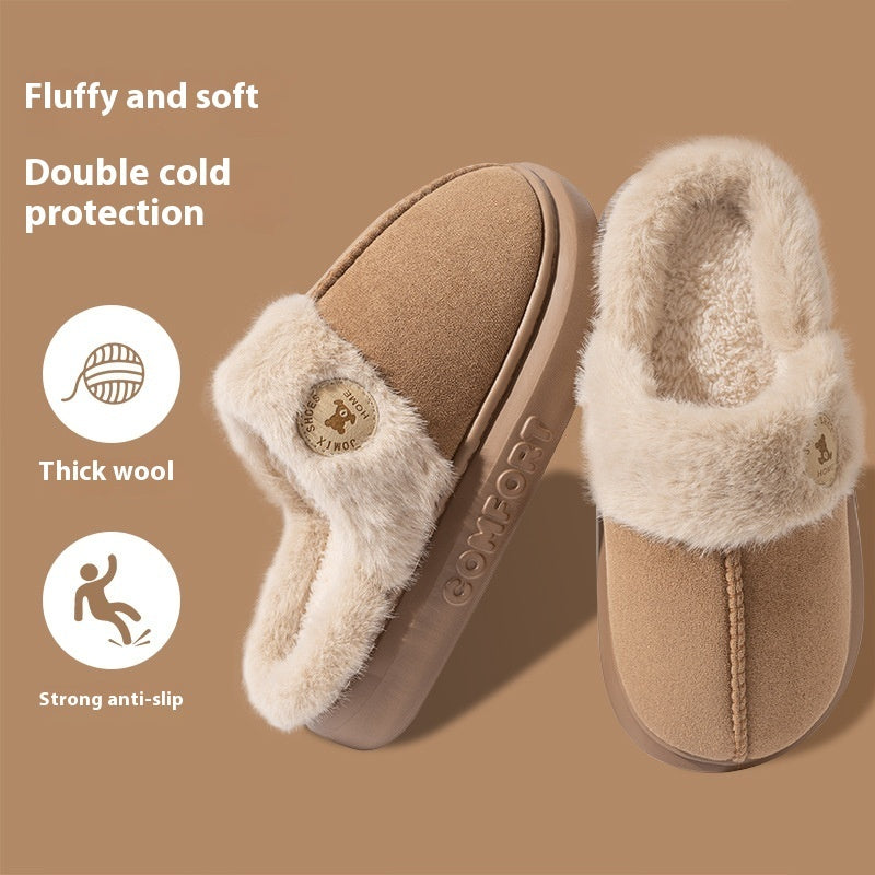 Neu Plüsch Hausschuhe Für Frauen Männer Winter Warme Hause Pantoffel Indoor Dicken sohlen