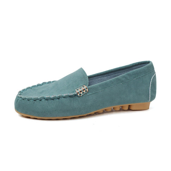 Flache Pumps mit flachem Absatz, einzelne Schuhe, flache Damenschuhe, Studenten-Erbsenschuhe