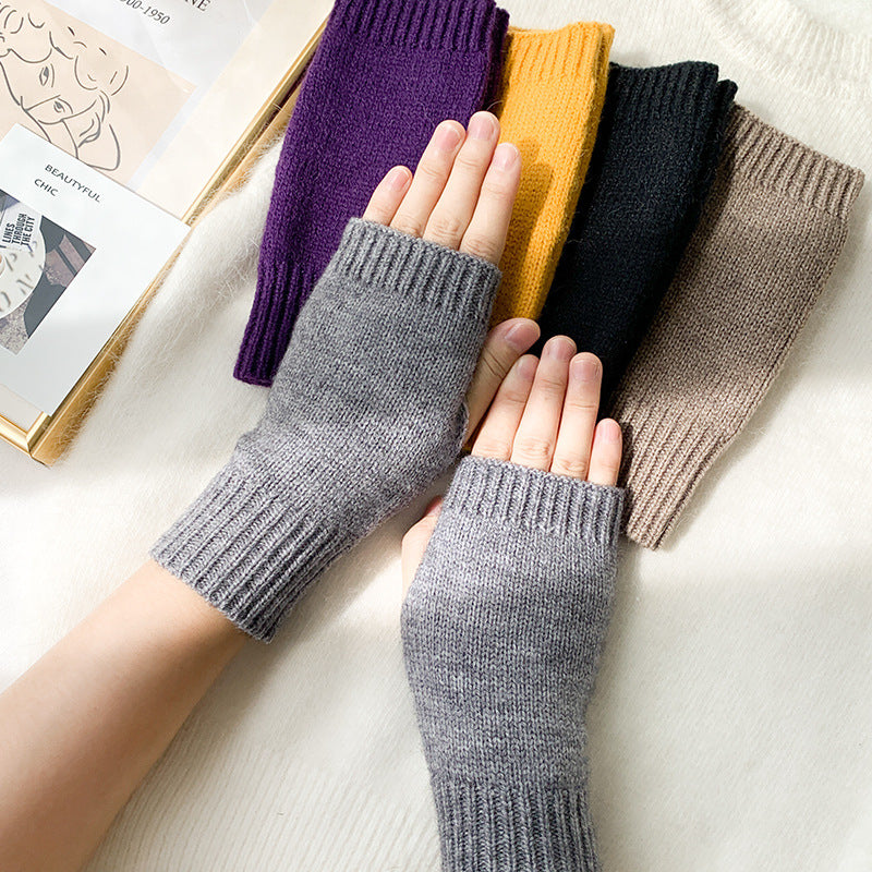 Frauen Stilvolle Hand Mädchen Arm Häkeln Stricken Hohl Warme Fingerlose Handschuhe