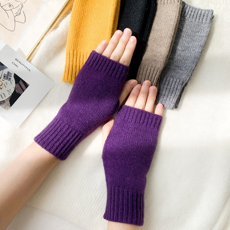Frauen Stilvolle Hand Mädchen Arm Häkeln Stricken Hohl Warme Fingerlose Handschuhe