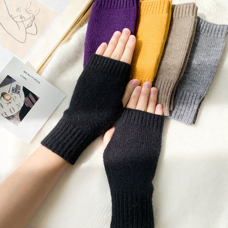 Frauen Stilvolle Hand Mädchen Arm Häkeln Stricken Hohl Warme Fingerlose Handschuhe