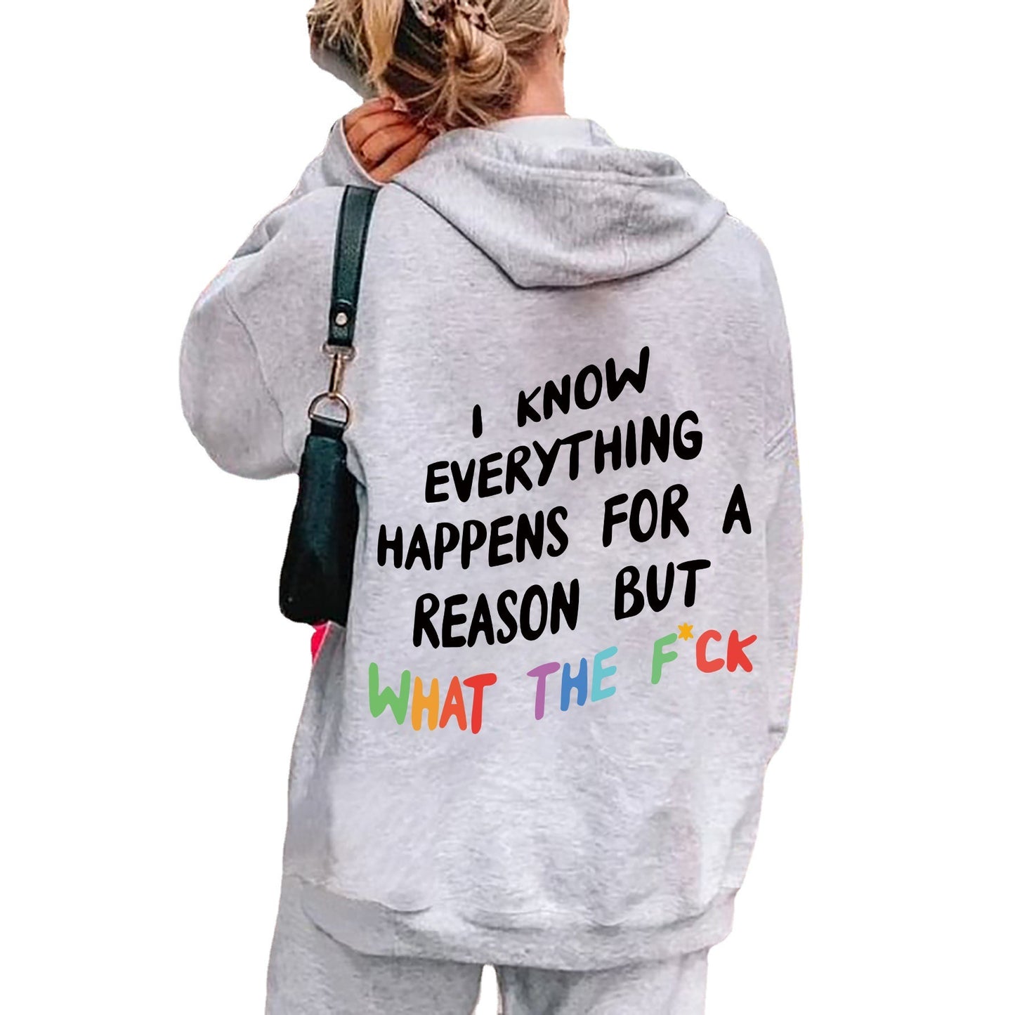 Damen Hoodie mit Kordelzug und Buchstaben-Print