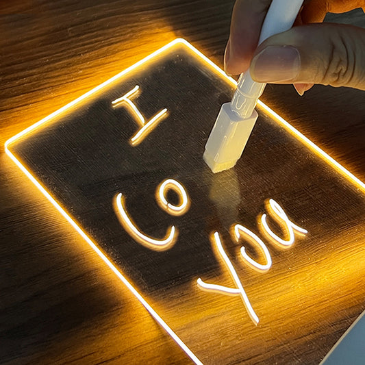 Kreatives Notizbrett, kreatives LED-Nachtlicht, USB-Nachrichtenbrett, Urlaubslicht mit Stift, Geschenk für Kinder, Freundin, Dekoration, Nachtlampe