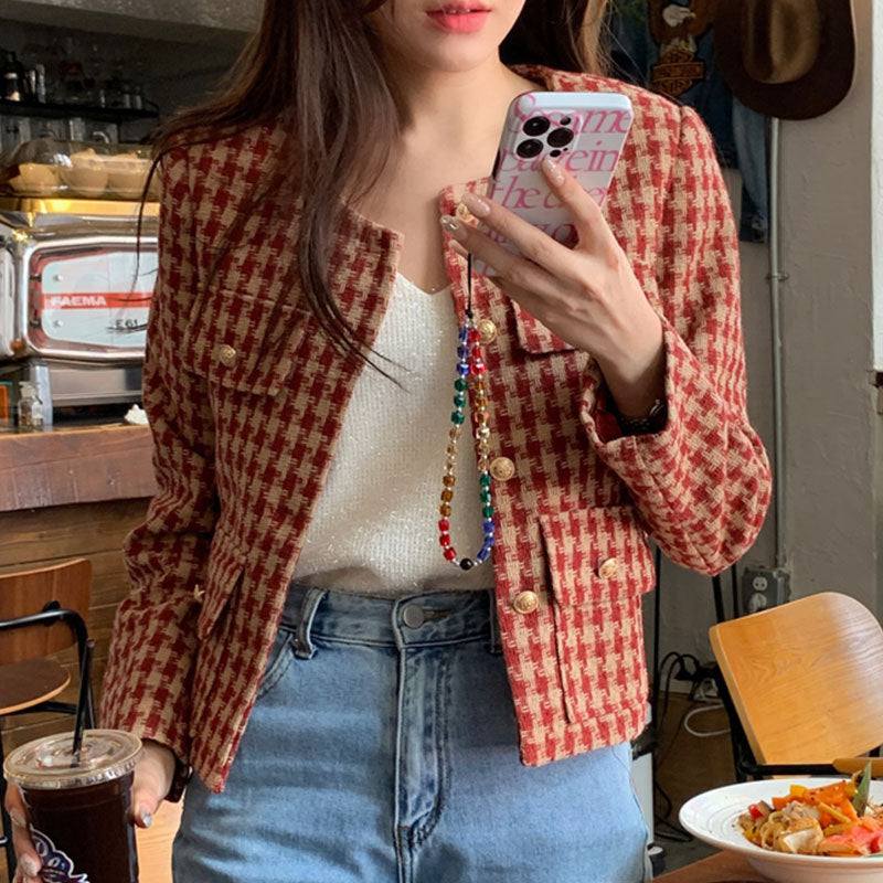 Tartan-Kurzjacke für Damen